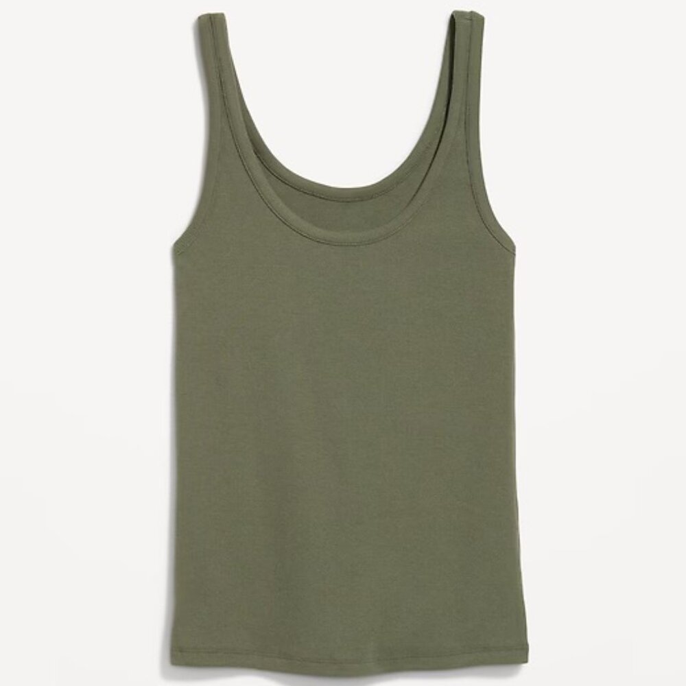 (NEW) Old Navy First-Layer Ribbed Scoop-Neck Tank Top (S - ALPINE TUNDRA)